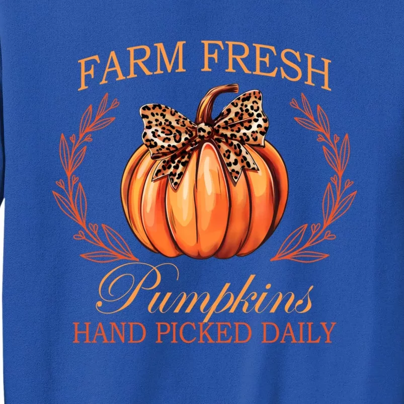 Farm Fresh Pumpkin Patch Coquette Bow Autumn Halloween Funny Great Gift Sweatshirt