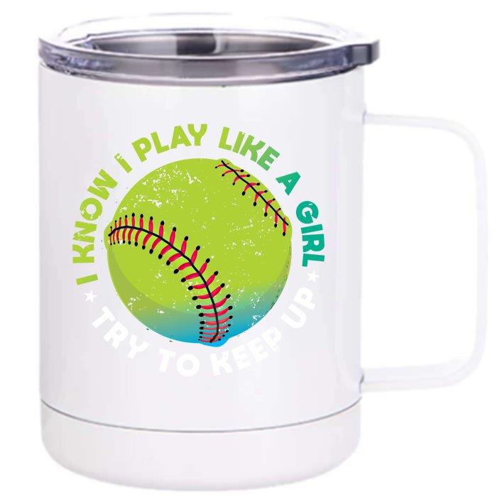 Funny Fastpitch Pitcher Softball Game Gift Gift Front & Back 12oz Stainless Steel Tumbler Cup