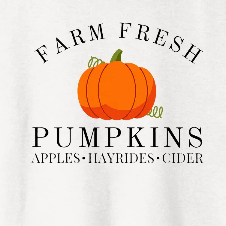 Farm Fresh Pumpkins Apples Hayrides Cider Thanksgiving Fall Women's Crop Top Tee