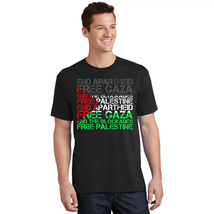 flag Free Palestine Arabic Palestine Gaza Jerusalem T-Shirt