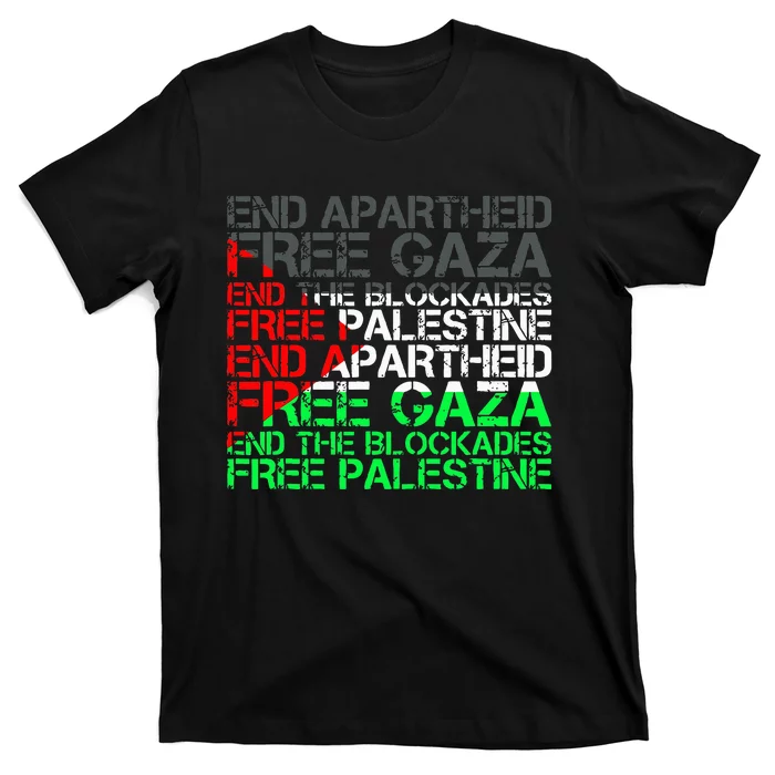 flag Free Palestine Arabic Palestine Gaza Jerusalem T-Shirt