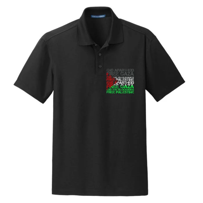 flag Free Palestine Arabic Palestine Gaza Jerusalem Dry Zone Grid Performance Polo