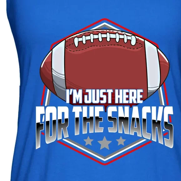 Funny Football Pun / I Am Just Here For The Snacks Meaningful Gift Ladies Essential Flowy Tank