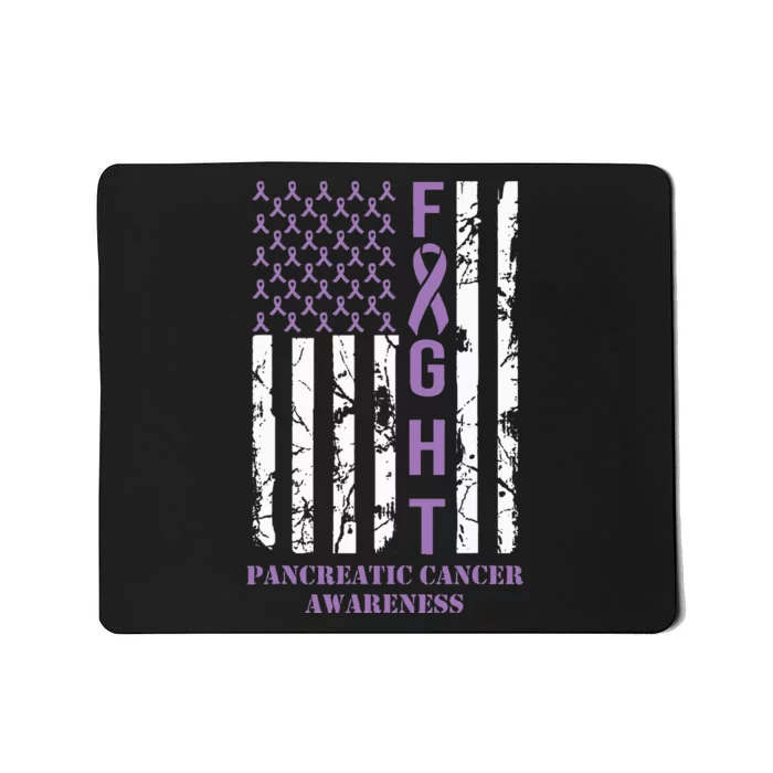 Fight Flag Purple Ribbon Support Pancreatic Cancer Awareness Mousepad