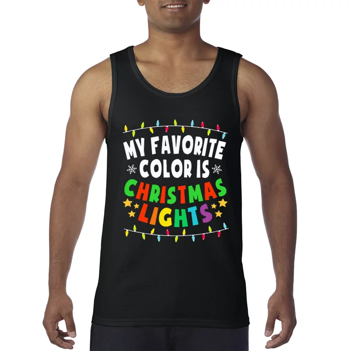 Festive Family Pajamas Celebrate with Christmas Lights Tank Top