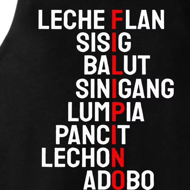 Funny Filipino Popular Food List Phillipines Filipino Ladies Tri-Blend Wicking Tank