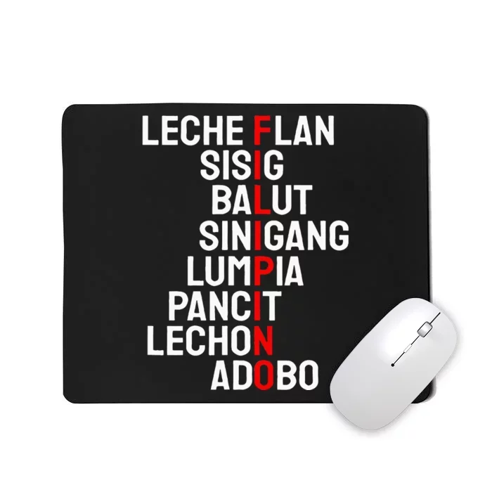 Funny Filipino Popular Food List Phillipines Filipino Mousepad