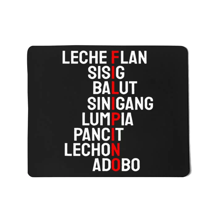 Funny Filipino Popular Food List Phillipines Filipino Mousepad