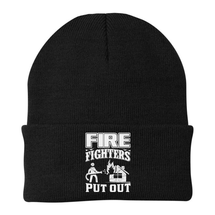 Fire Firefighters Put Out Knit Cap Winter Beanie