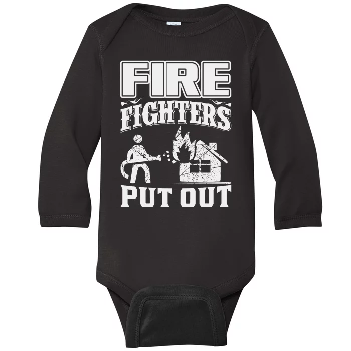 Fire Firefighters Put Out Baby Long Sleeve Bodysuit