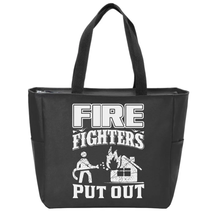 Fire Firefighters Put Out Zip Tote Bag