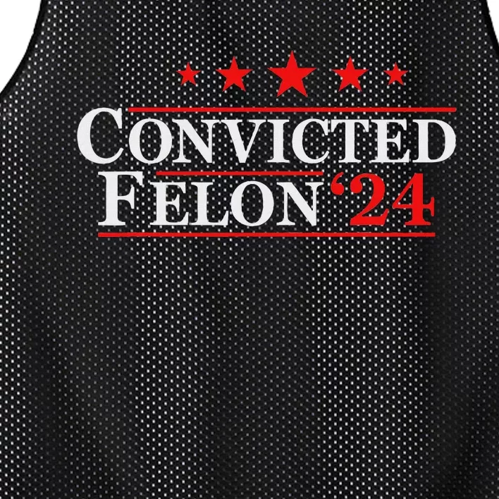 Felon24 Funny Pro Trump 2024 Campaign Mesh Reversible Basketball Jersey Tank