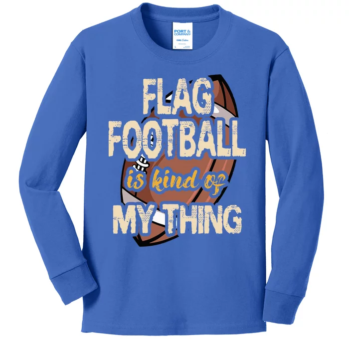 Flag Football Player Ball Carrier Sport Game Athletes Kids Long Sleeve Shirt