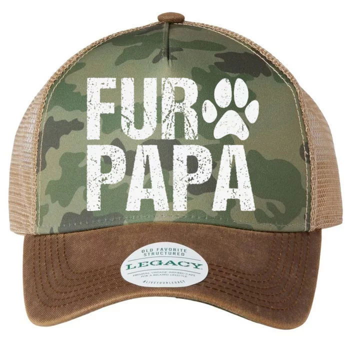 Funny Fur Papa Pet Lover Dog Dad Fathers Day Legacy Tie Dye Trucker Hat