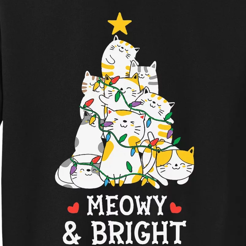 Festive Feline Pajamas Hilarious Christmas Tree Design Sweatshirt