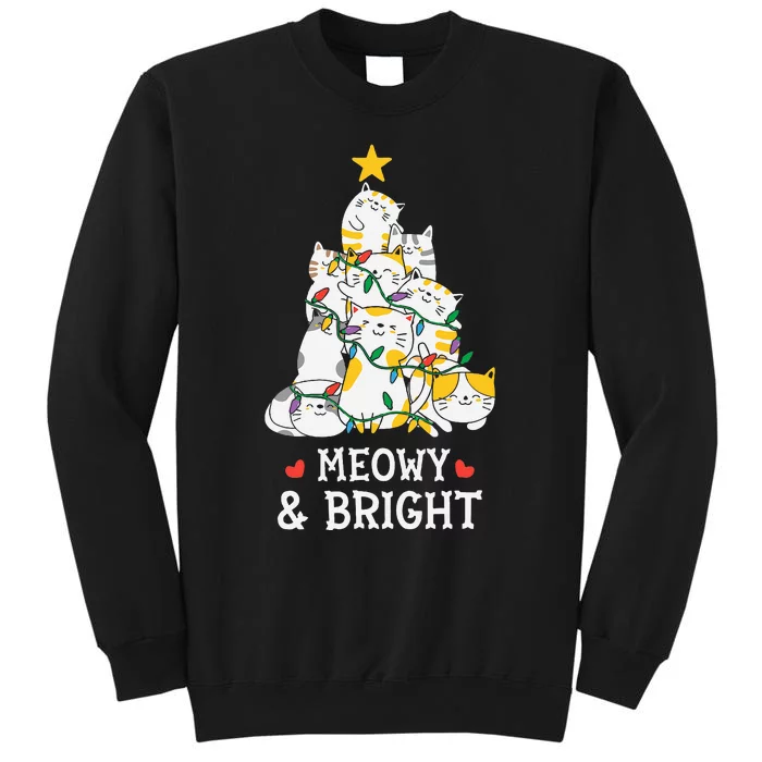 Festive Feline Pajamas Hilarious Christmas Tree Design Sweatshirt