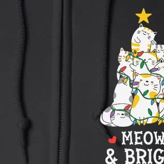 Festive Feline Pajamas Hilarious Christmas Tree Design Full Zip Hoodie