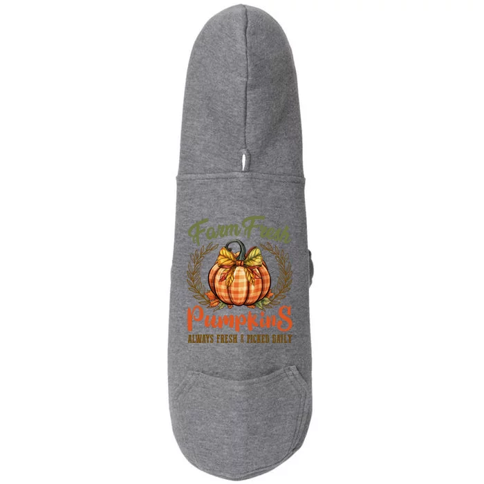 Farm Fresh Pumpkins Fun Autumn Halloween Thanksgiving Fall Doggie 3-End Fleece Hoodie