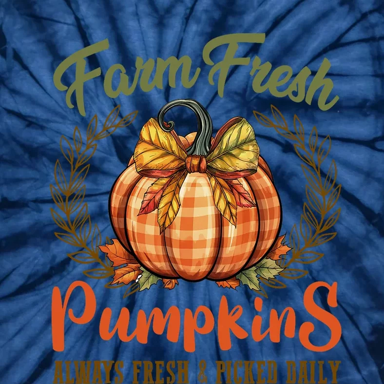 Farm Fresh Pumpkins Fun Autumn Halloween Thanksgiving Fall Tie-Dye T-Shirt