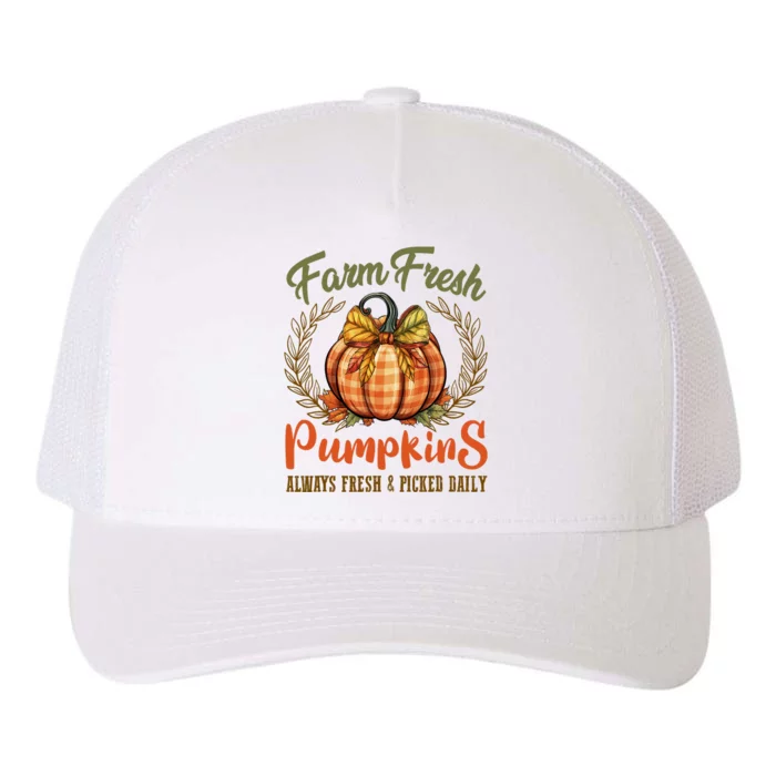 Farm Fresh Pumpkins Fun Autumn Halloween Thanksgiving Fall Yupoong Adult 5-Panel Trucker Hat