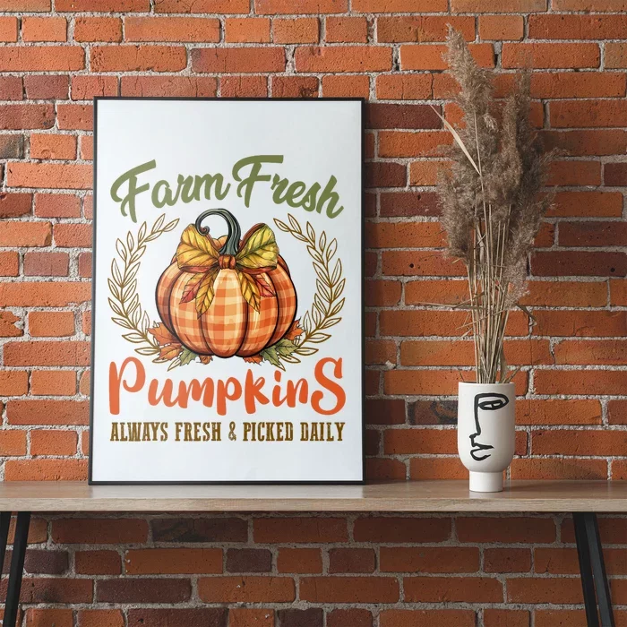 Farm Fresh Pumpkins Fun Autumn Halloween Thanksgiving Fall Poster