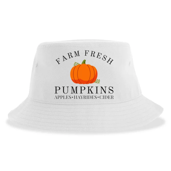 Farm Fresh Pumpkins Apples Hayrides Cider Thanksgiving Fall Sustainable Bucket Hat