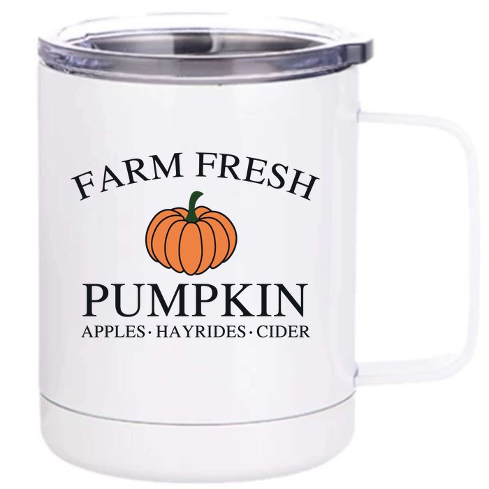 Farm Fresh Pumpkin Front & Back 12oz Stainless Steel Tumbler Cup