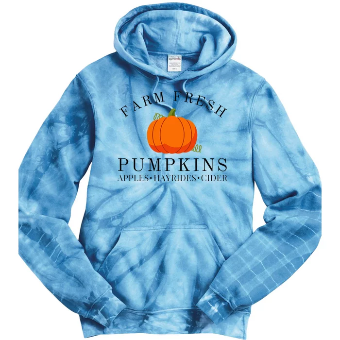 Farm Fresh Pumpkins Apples Hayrides Cider Thanksgiving Fall Tie Dye Hoodie