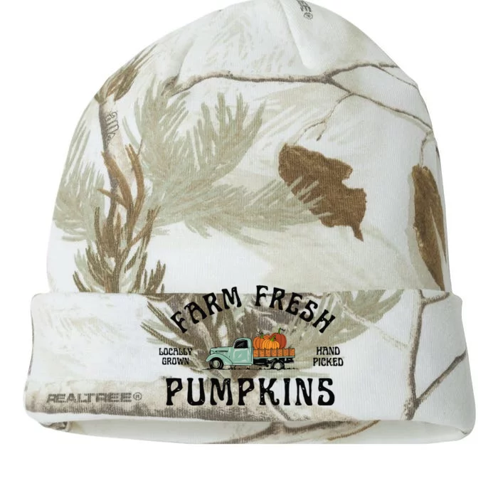 Farm Fresh Pumpkins Fall Women Thanksgiving Kati - 12in Camo Beanie