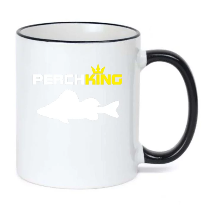 Funny Fishermen Perch King Perch Fly Fishing Black Color Changing Mug