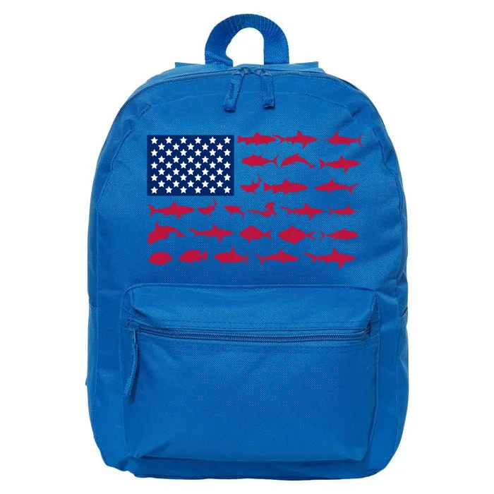 Funny Fishing Proud To Be American Gift 16 in Basic Backpack