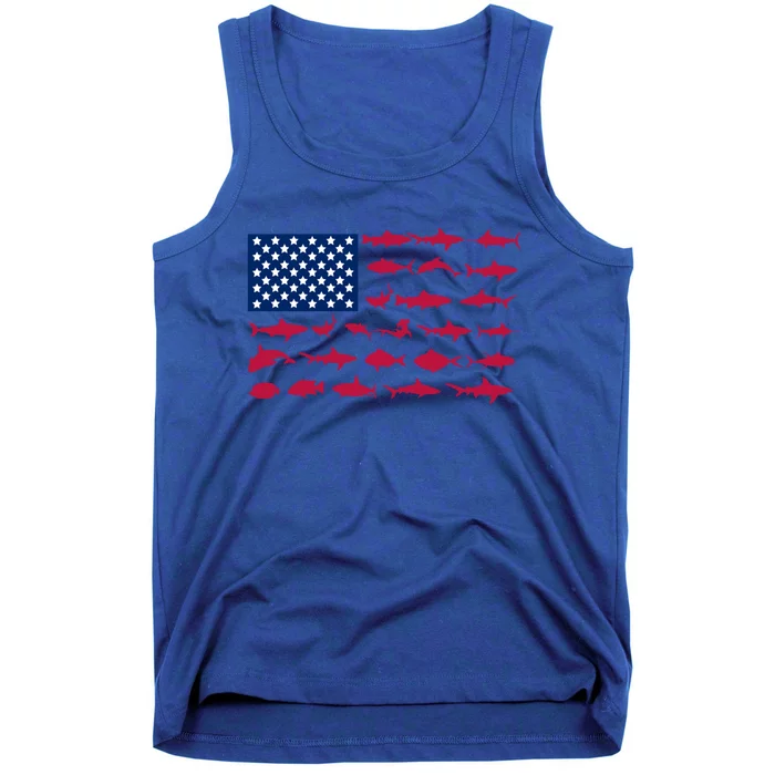 Funny Fishing Proud To Be American Gift Tank Top