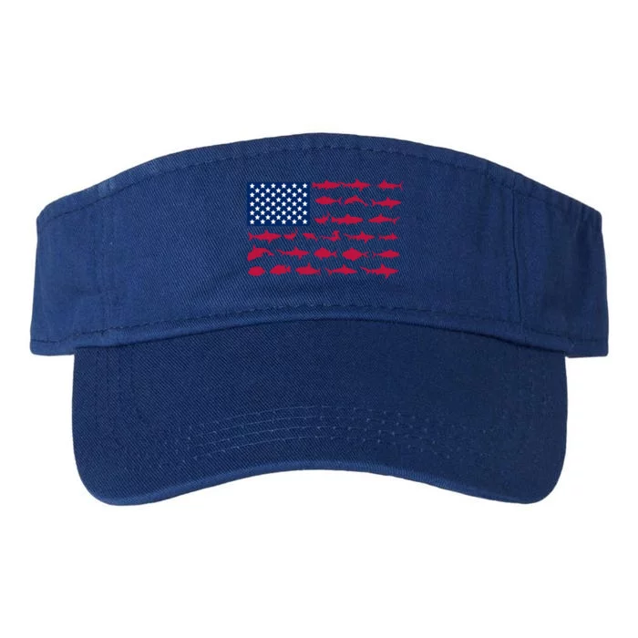 Funny Fishing Proud To Be American Gift Valucap Bio-Washed Visor