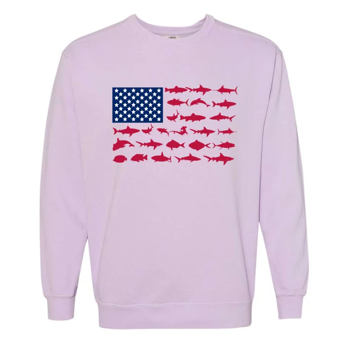 Funny Fishing Proud To Be American Gift Garment-Dyed Sweatshirt