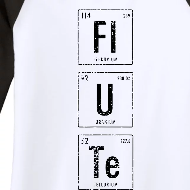 Funny Flute Player Elements Women's Tri-Blend 3/4-Sleeve Raglan Shirt