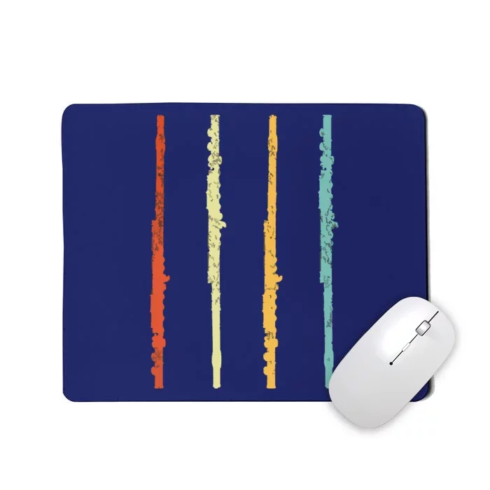 Funny Flute Player Flutist Retro Mousepad