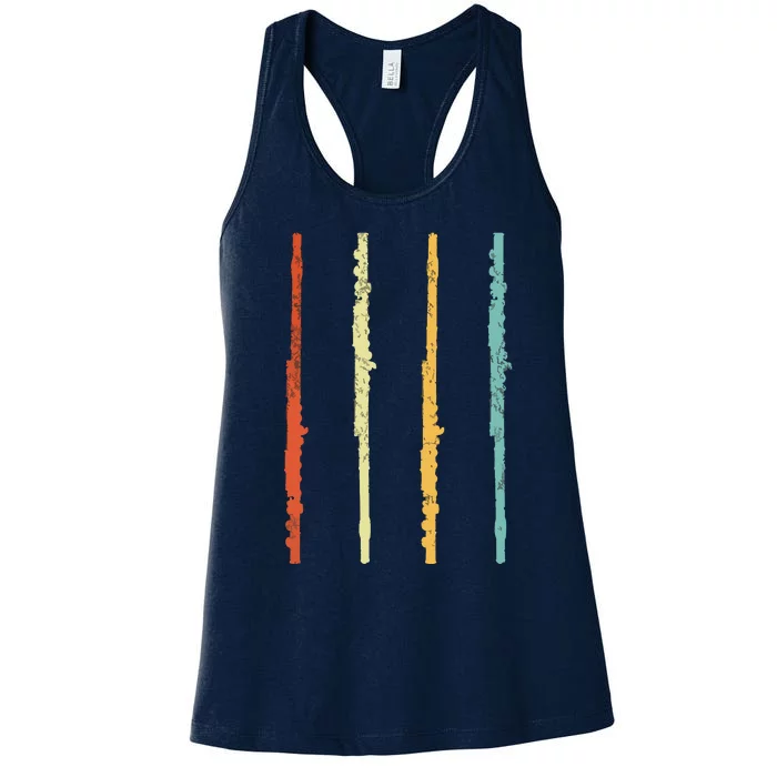 Funny Flute Player Flutist Retro Women's Racerback Tank