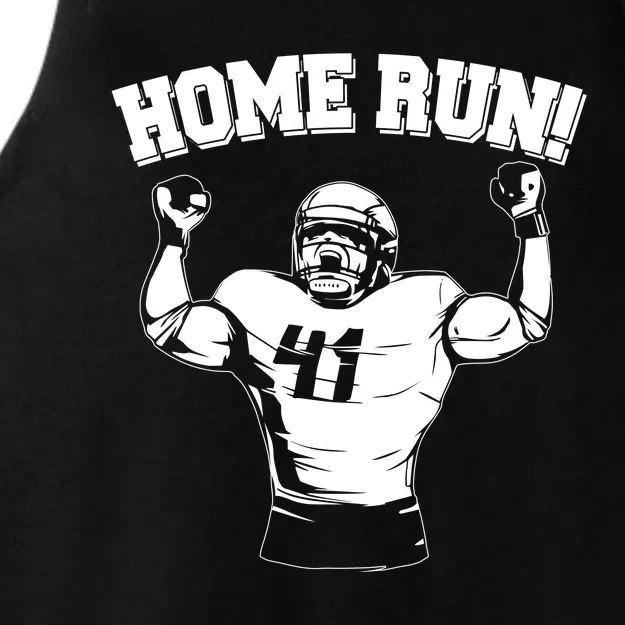 Funny Football Player Home Run Ladies Tri-Blend Wicking Tank