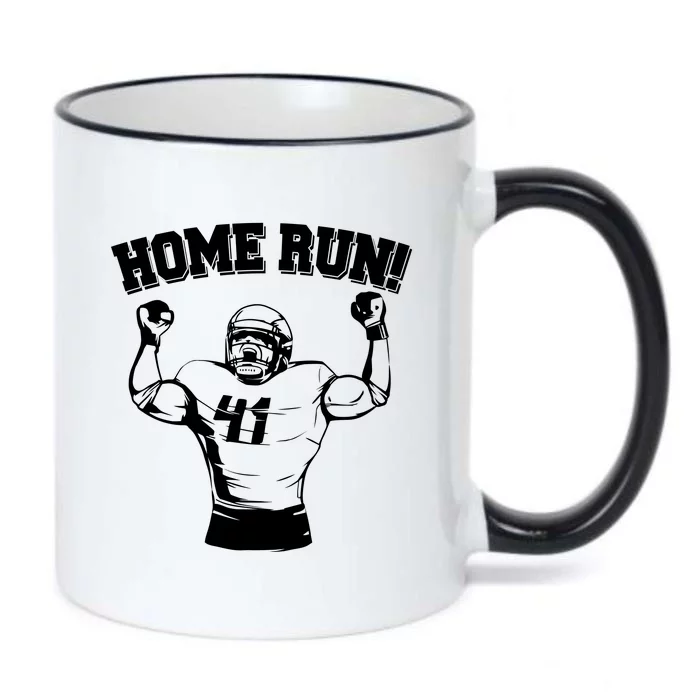 Funny Football Player Home Run Black Color Changing Mug