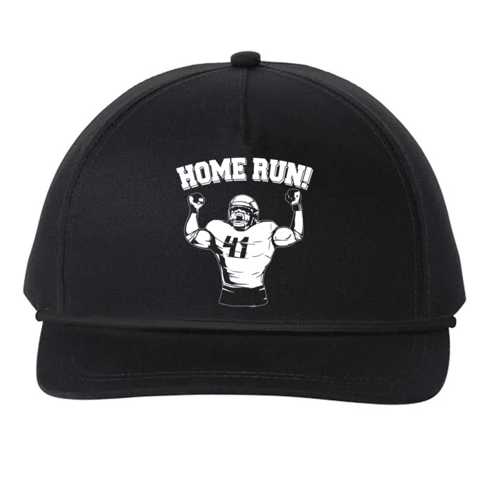 Funny Football Player Home Run Snapback Five-Panel Rope Hat