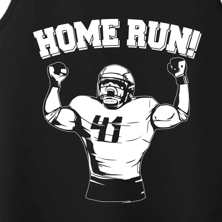 Funny Football Player Home Run Performance Tank