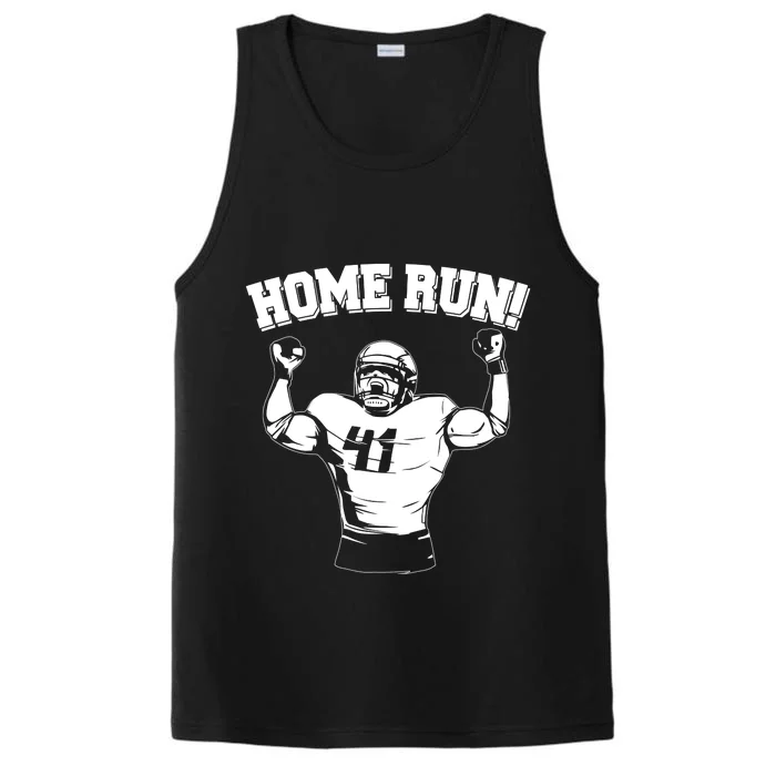 Funny Football Player Home Run Performance Tank