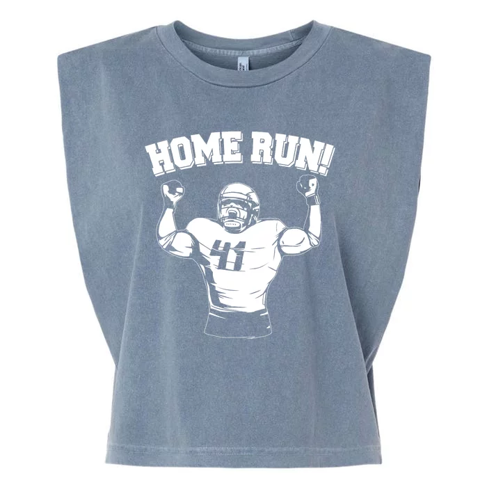 Funny Football Player Home Run Garment-Dyed Women's Muscle Tee