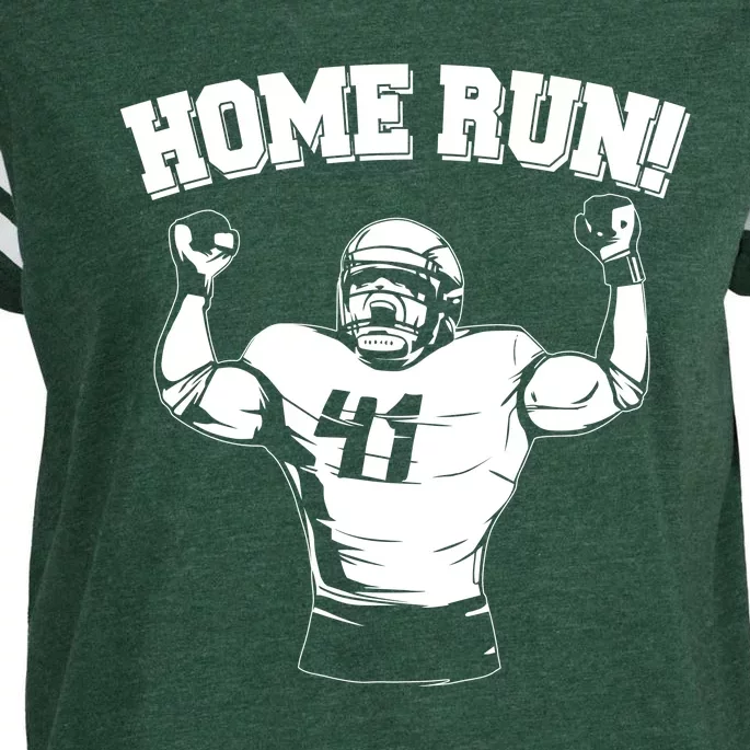 Funny Football Player Home Run Enza Ladies Jersey Football T-Shirt