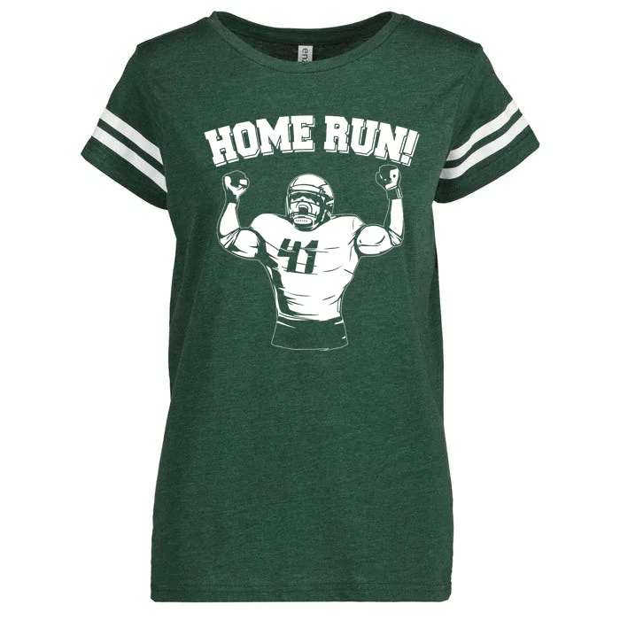 Funny Football Player Home Run Enza Ladies Jersey Football T-Shirt