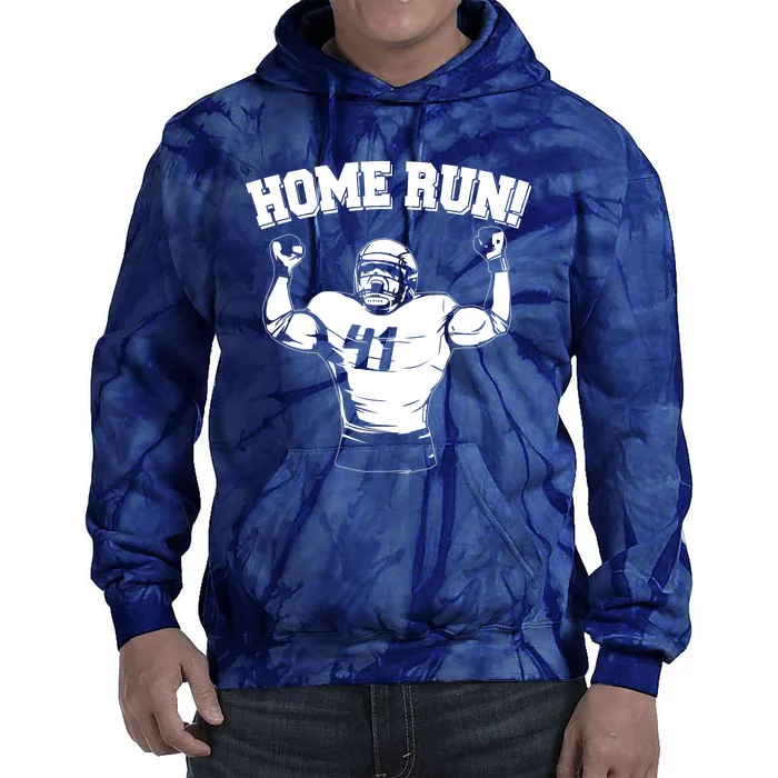 Funny Football Player Home Run Tie Dye Hoodie