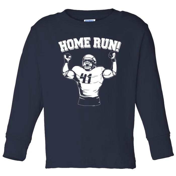 Funny Football Player Home Run Toddler Long Sleeve Shirt