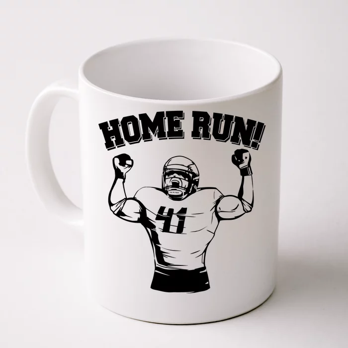 Funny Football Player Home Run Front & Back Coffee Mug