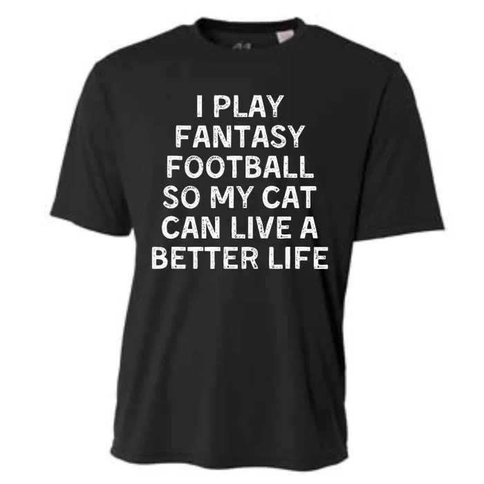 Fantasy Football Player Funny Cat Mom Dad Cooling Performance Crew T-Shirt