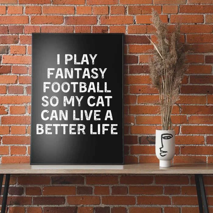 Fantasy Football Player Funny Cat Mom Dad Poster